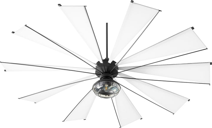 Mykonos 92-in 10 Blade Black Transitional Ceiling Fan - Textured Black