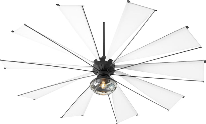 Mykonos 92-in 10 Blade Black Transitional Ceiling Fan - Textured Black