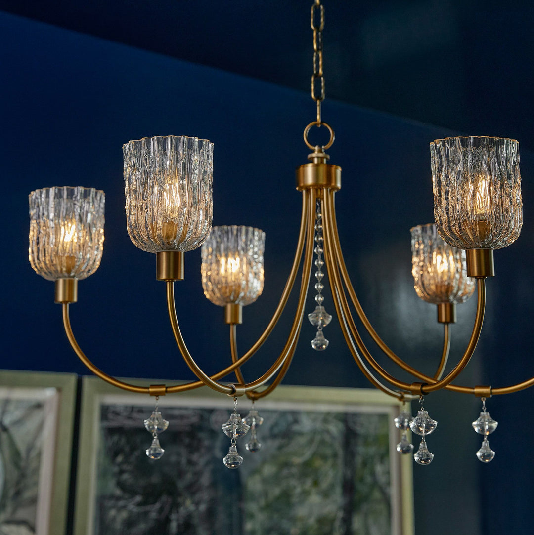 MERIAM 6-Light Chandelier - Brushed Brass
