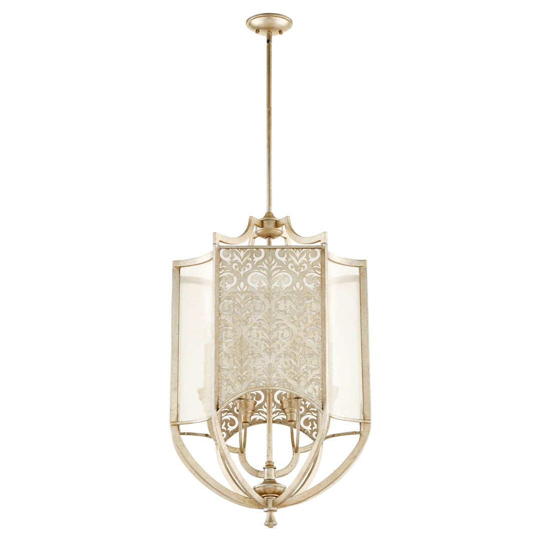 BASTILLE 6 Light Entry - Aged Silver Leaf