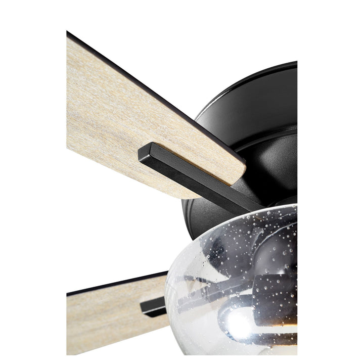 Breeze 52" Black Transitional Ceiling Fan - Textured Black