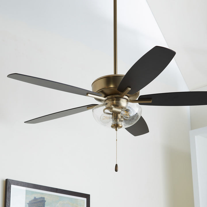 Breeze 52" Aged Brass Transitional Ceiling Fan