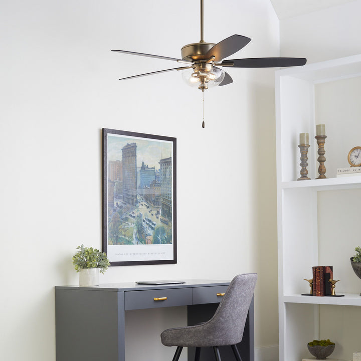 Breeze 52" Aged Brass Transitional Ceiling Fan