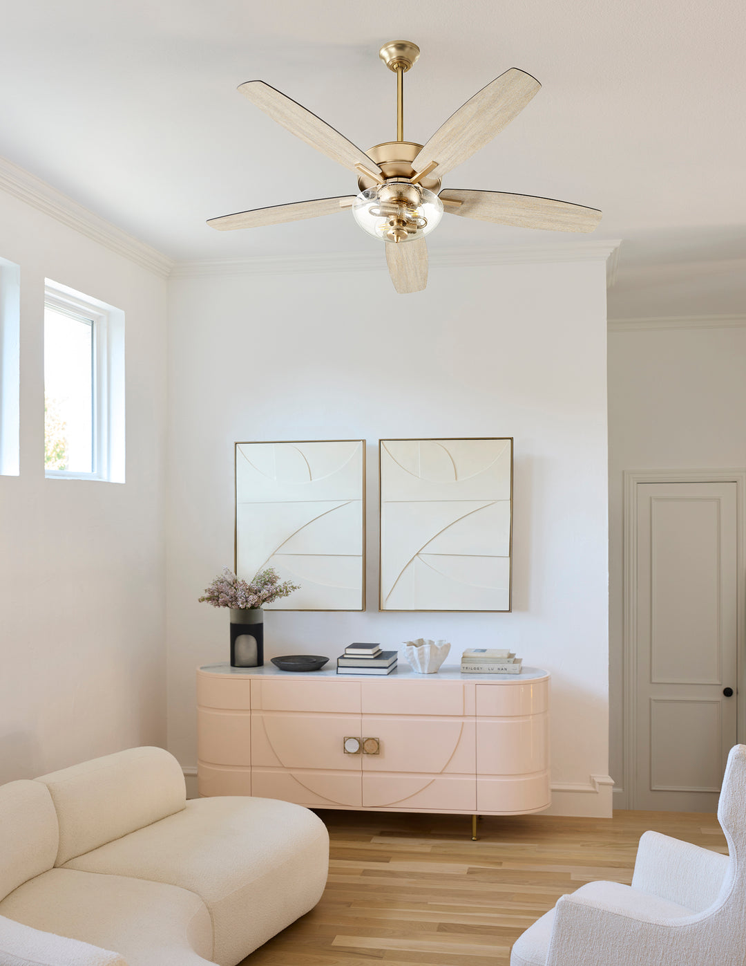 Breeze 52" Aged Brass Transitional Ceiling Fan