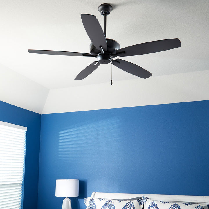 Breeze 52" Black Transitional Ceiling Fan - Textured Black