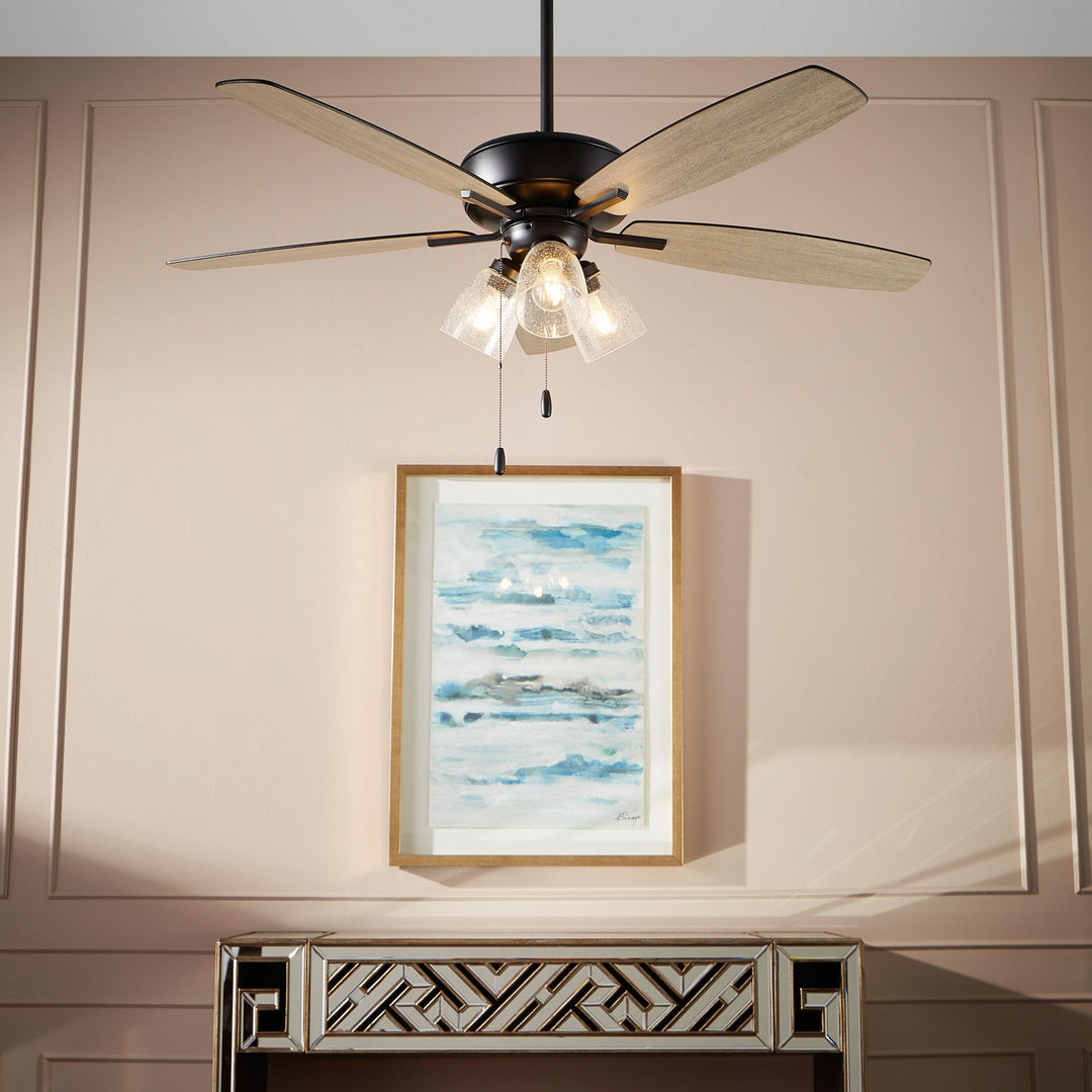 Breeze 52" Black Transitional Ceiling Fan - Textured Black