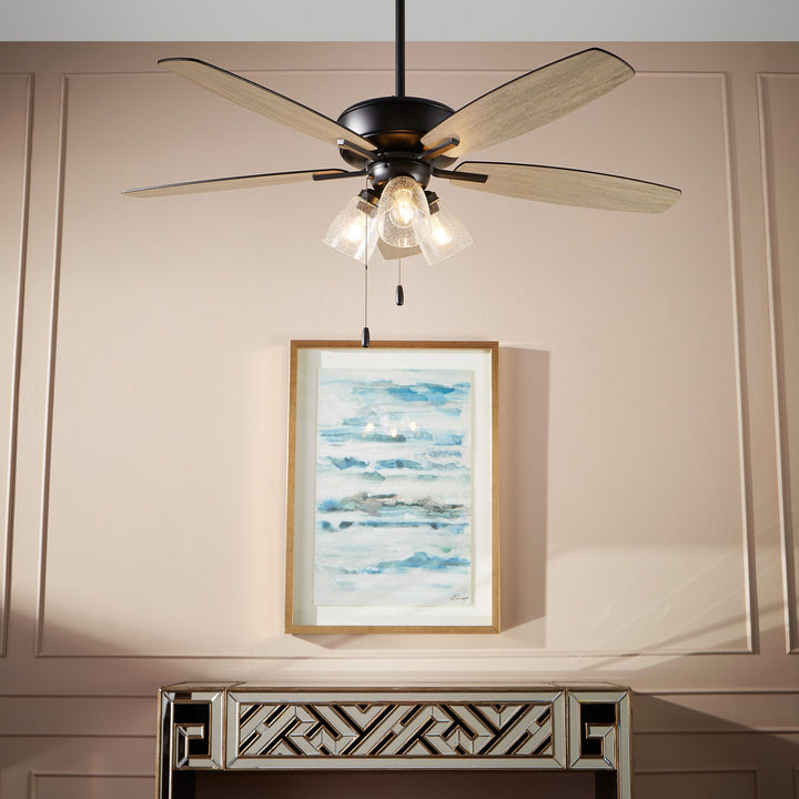 Breeze 52" Black Transitional Ceiling Fan - Textured Black