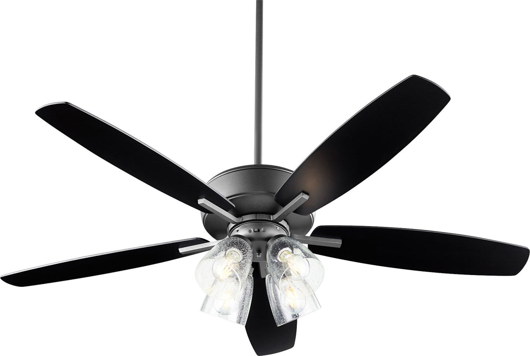 Breeze 52" Black Transitional Ceiling Fan - Textured Black
