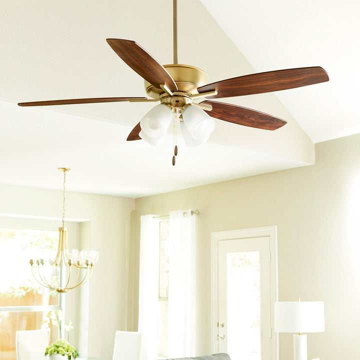 Breeze 52" Aged Brass Transitional Ceiling Fan