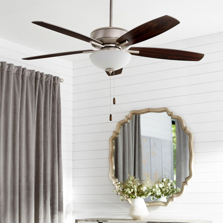 Breeze 52" Satin Nickel Transitional Ceiling Fan