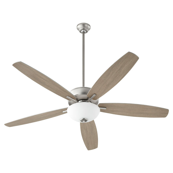 Breeze 60" Opal Bowl Ceiling Fan - Satin Nickel