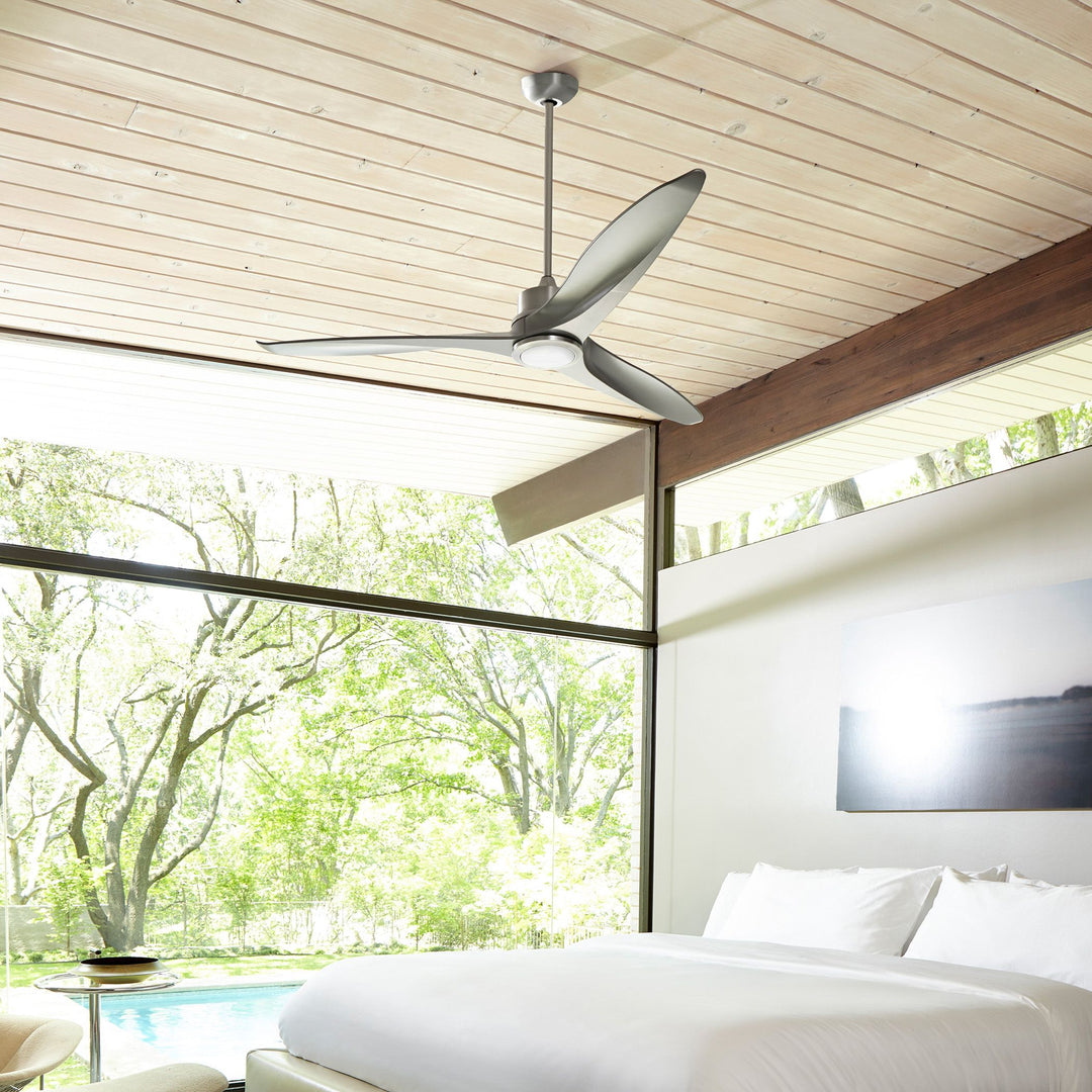 Kress 60-in 3 Blade Satin Nickel Modern and Contemporary Ceiling Fan