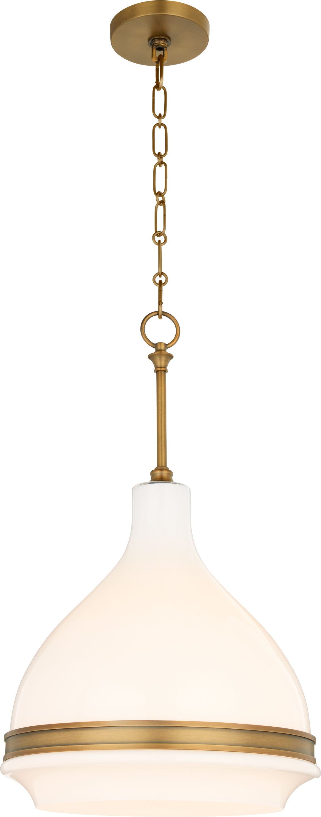 TILBROOK 14” 1 Light Case Glass Pendant - Brushed Brass