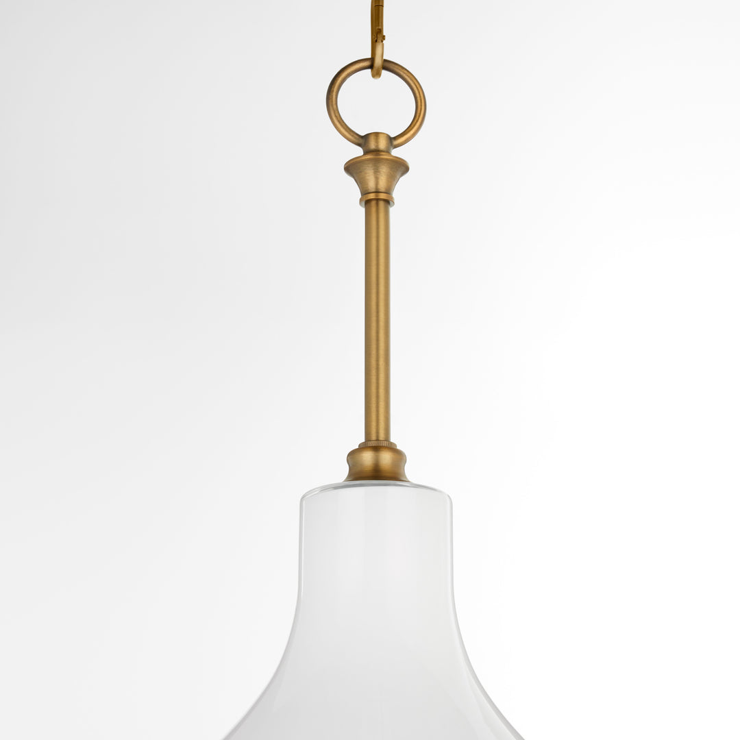 TILBROOK 14” 1 Light Case Glass Pendant - Brushed Brass
