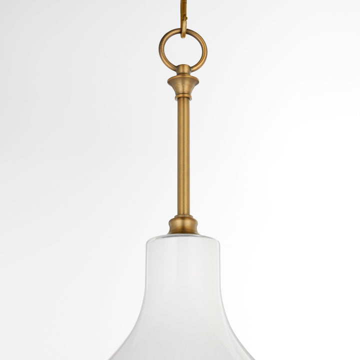 TILBROOK 14” 1 Light Case Glass Pendant - Brushed Brass