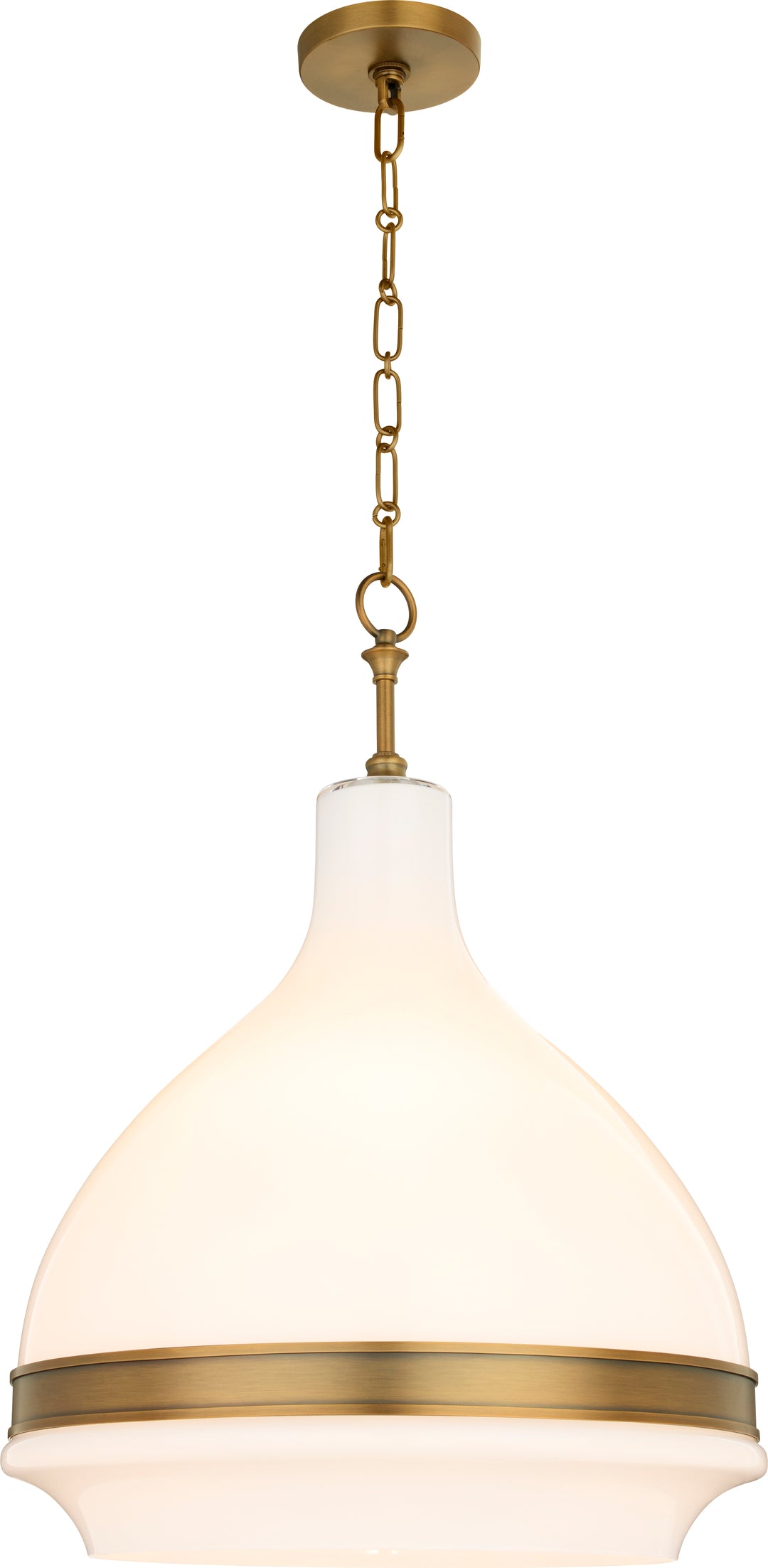 TILBROOK 18” 3 Light Case Glass Pendant - Brushed Brass