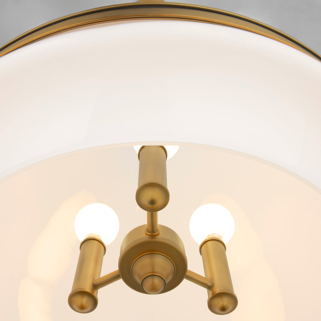 TILBROOK 18” 3 Light Case Glass Pendant - Brushed Brass