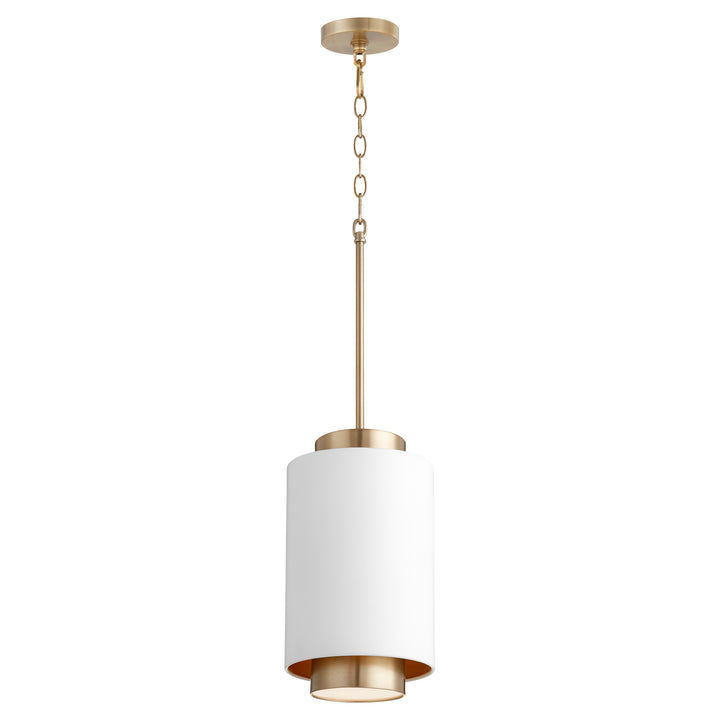 White with Aged Brass Soft Contemporary Pendant