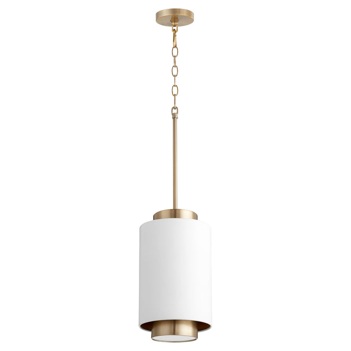White with Aged Brass Soft Contemporary Pendant