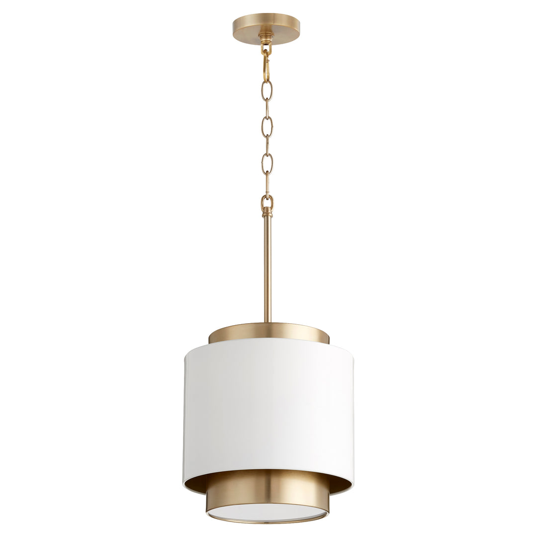 White and Aged Brass Soft Contemporary Pendant