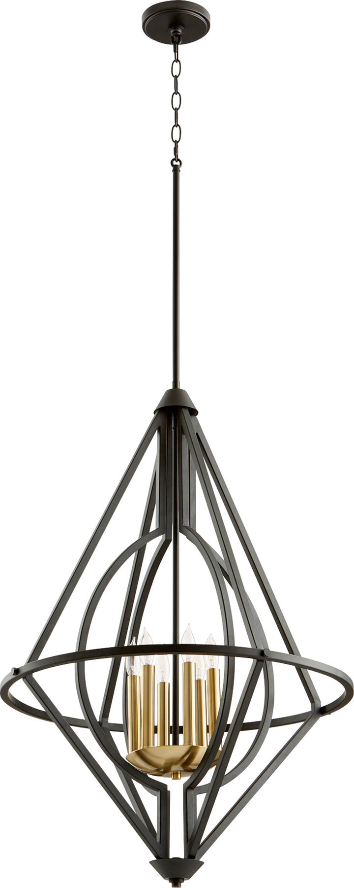 6 Light Pendant - Black