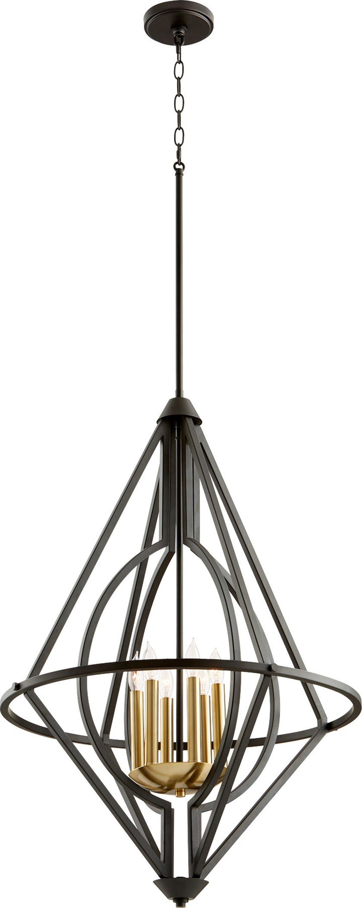 6 Light Pendant - Black
