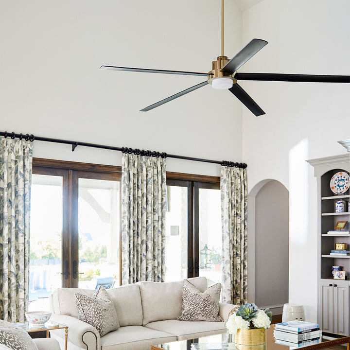 REVEL 80" Fan - Aged Brass / Matte Black