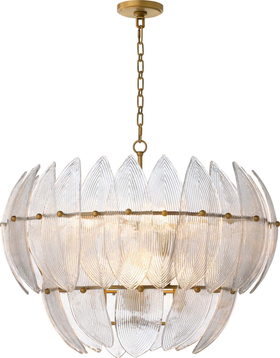 LAUREL 28" 8 Light Pendant - Brushed Brass