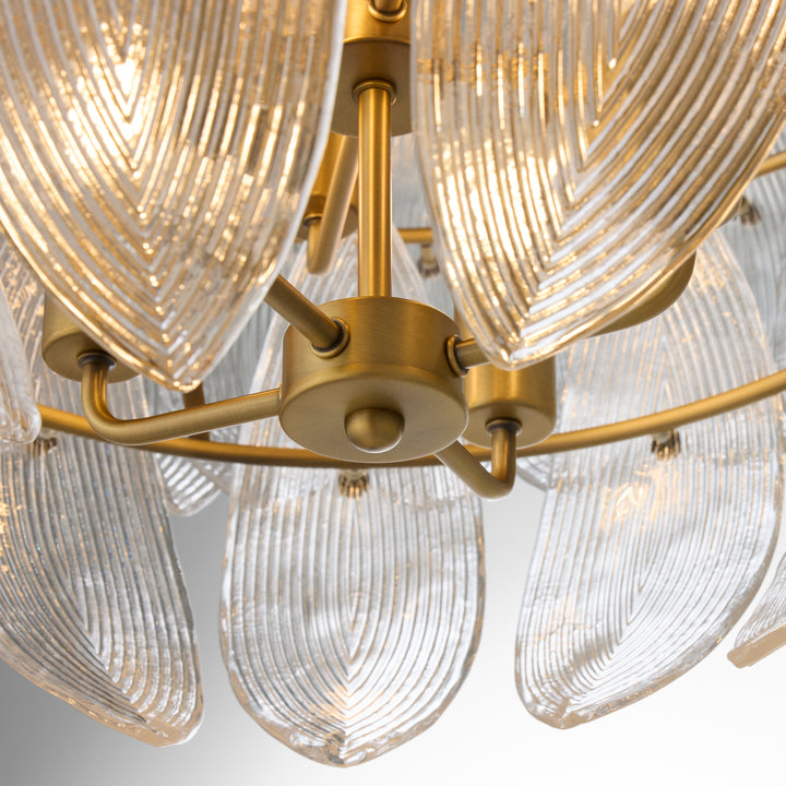 LAUREL 28" 8 Light Pendant - Brushed Brass