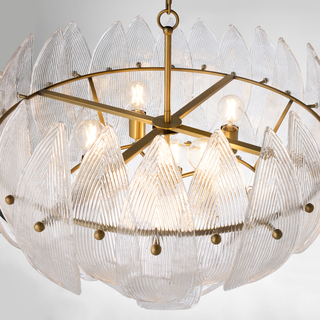 LAUREL 28" 8 Light Pendant - Brushed Brass