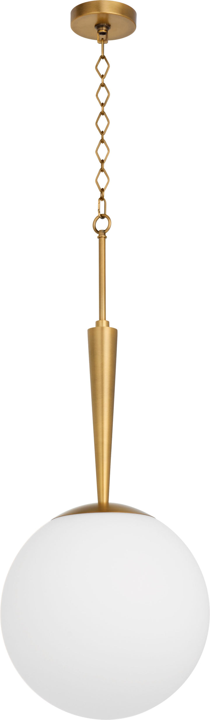 ASTRO 10" Opal Pendant - Brushed Brass