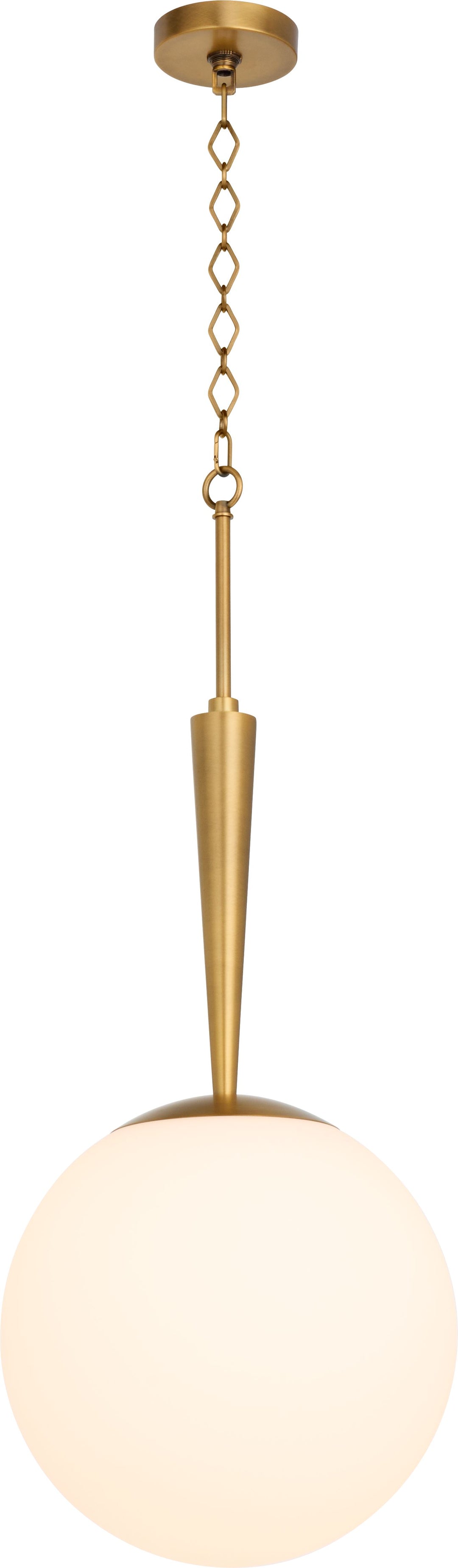 ASTRO 10" Opal Pendant - Brushed Brass