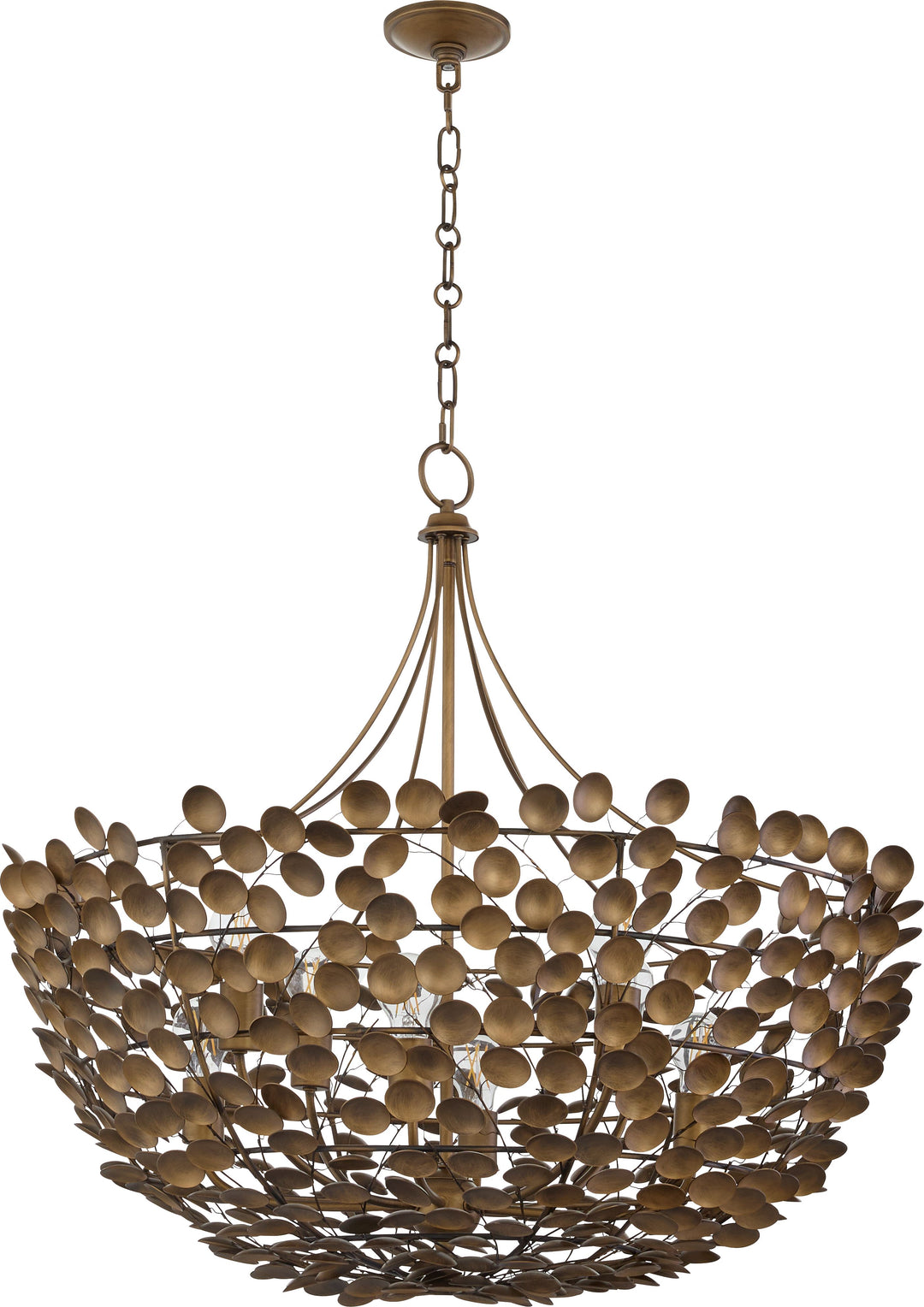 PRIVET 35" 6 Light Pendant - Natural Brass