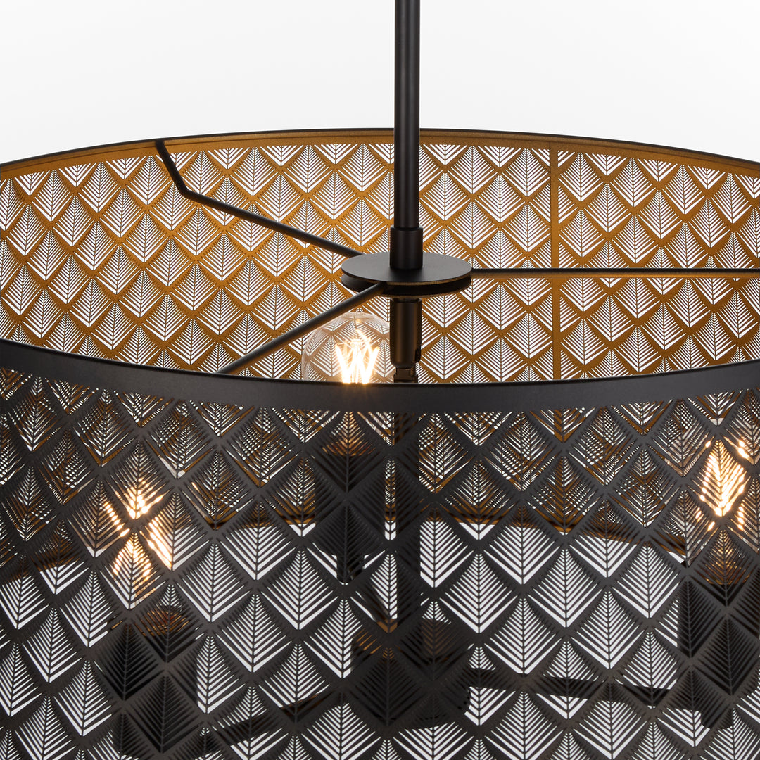 BENEDICT 24" 3 Light Pendant - Matte Black / Aged Brass