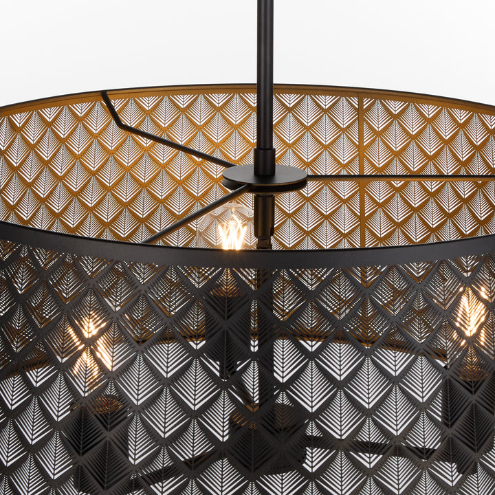 BENEDICT 24" 3 Light Pendant - Matte Black / Aged Brass