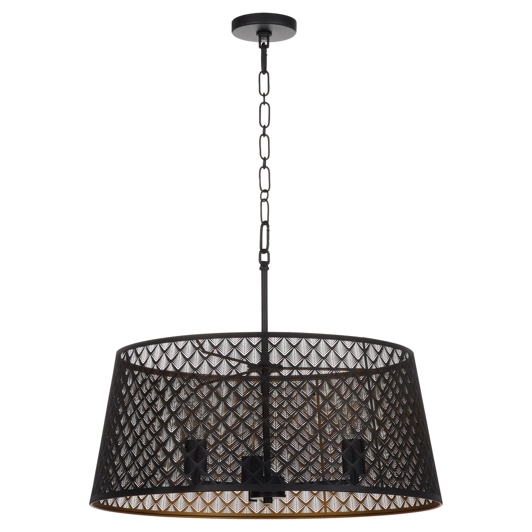 BENEDICT 24" 3 Light Pendant - Matte Black / Aged Brass