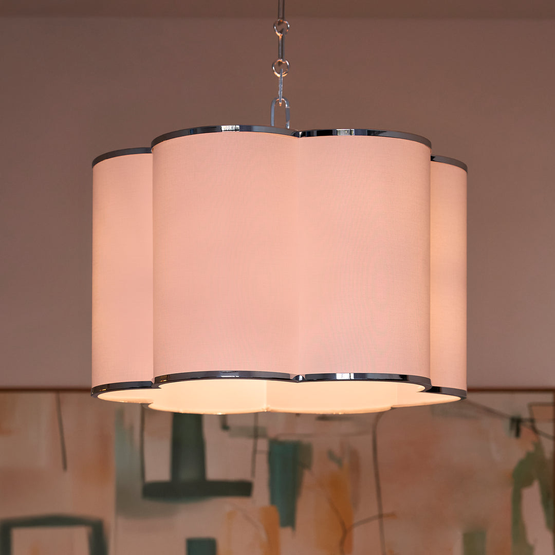 BELINDER 4-Light Fabric Pendant - Chrome