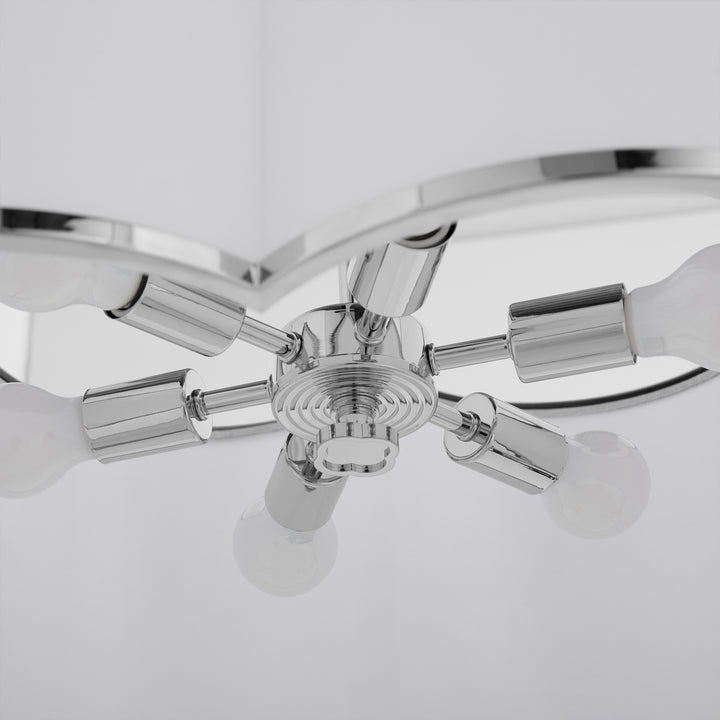 BELINDER 6-Light Fabric Pendant - Chrome