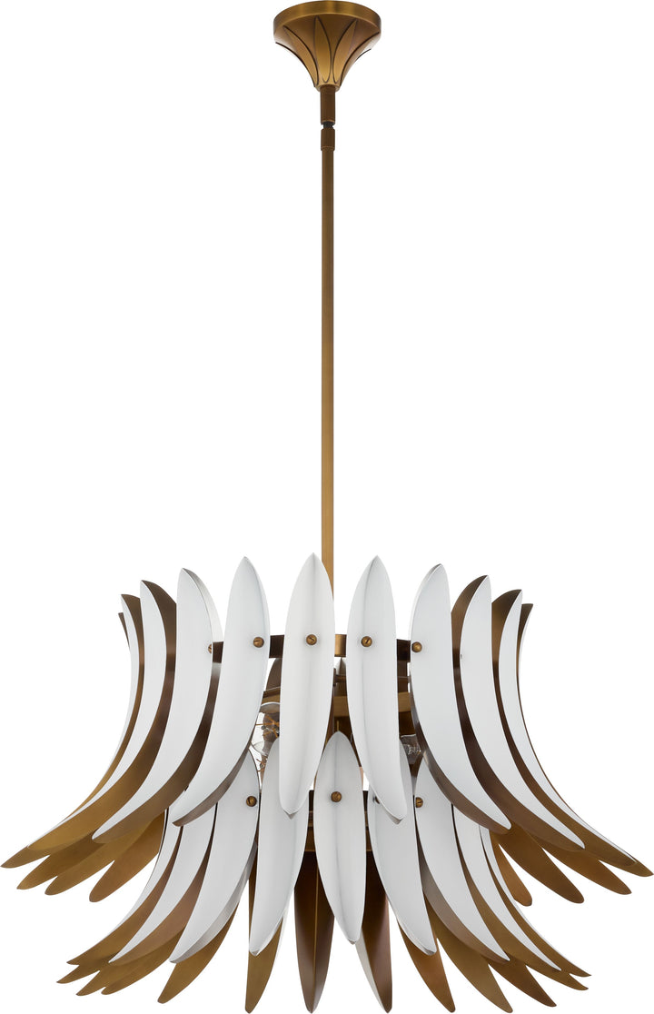 ALDRIDGE 3 Light Pendant - Brushed Brass/Studio White