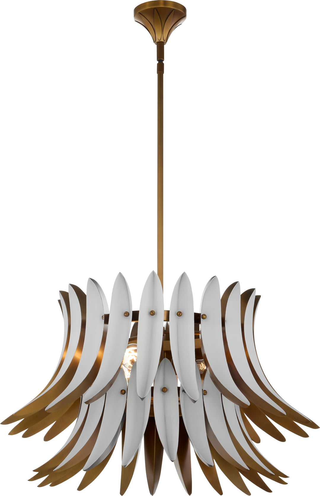 ALDRIDGE 3 Light Pendant - Brushed Brass/Studio White