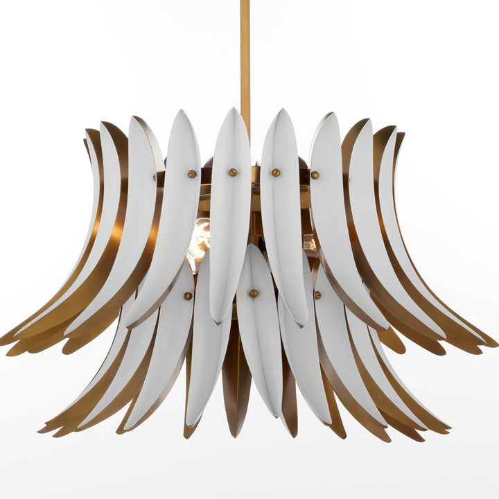 ALDRIDGE 3 Light Pendant - Brushed Brass/Studio White