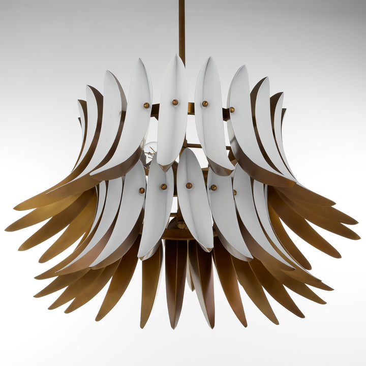 ALDRIDGE 3 Light Pendant - Brushed Brass/Studio White