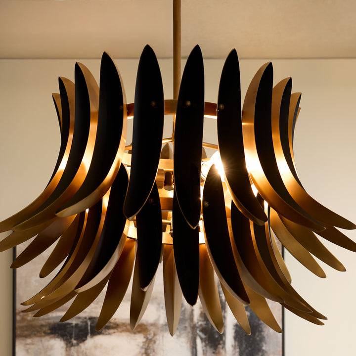 ALDRIDGE 3-Light Pendant - Brushed Brass / Matte Black