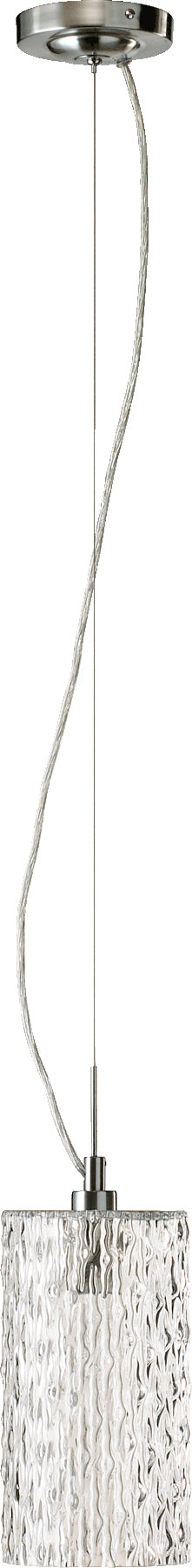 10" Clear Ice Pendant - Satin Nickel