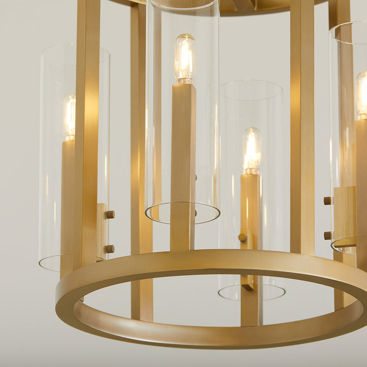 Harbin 4 Light ENTRY - Aged Brass
