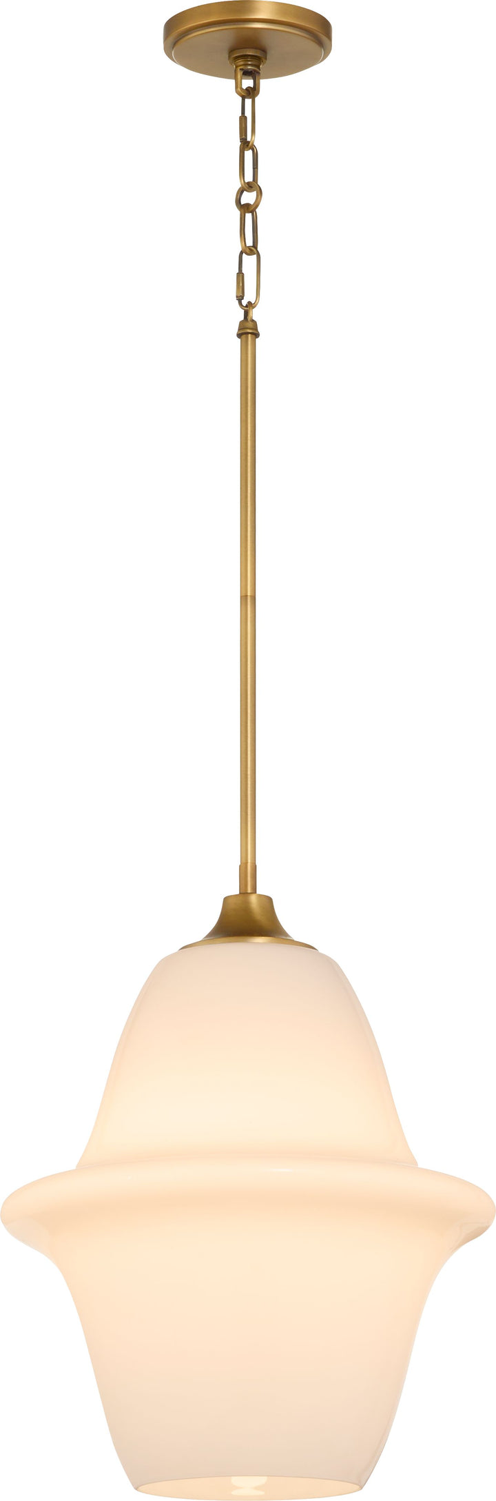 STEWART 14" Opal Pendant - Brushed Brass