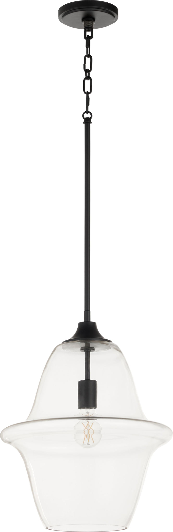 STEWART 14" Clear Pendant - Matte Black