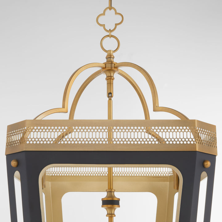 LOIRE 4-Light Pendant - Matte Black / Brushed Brass