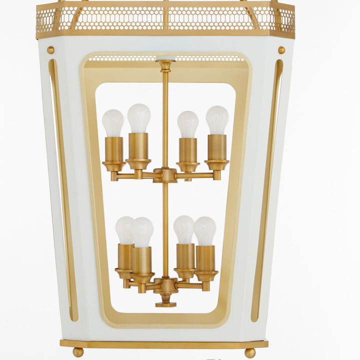LOIRE 8-Light Pendant - Studio White / Brushed Brass