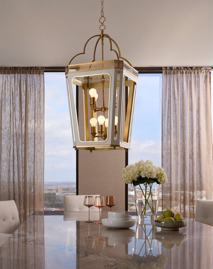 LOIRE 8-Light Pendant - Studio White / Brushed Brass